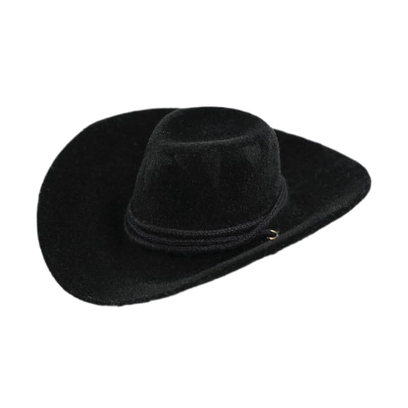 KLKCMS Accessoire de Figurine Articulée Chapeau de Cowboy Mini 1/6 pour Figurine de Collection 12 Po Accessoires Noir