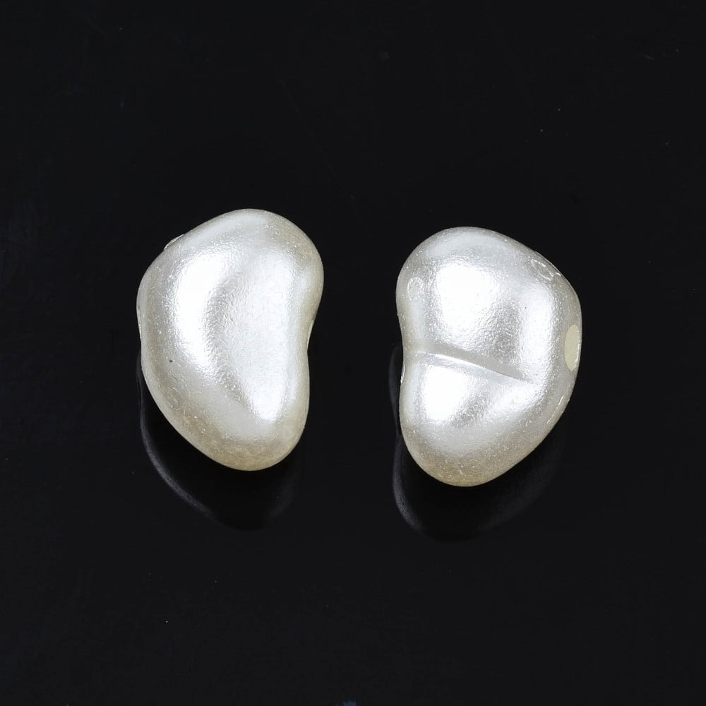 ABS Plastic Imitation Pearl Beads Oval Seashell color 6x9x6mm Hole: 1.5mm about 2625pcs/500g
