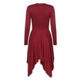 thumbnail image 5 of Linjinx Metallic Priase Dance Dress for Women Long Sleeve Asymmetrical Church Worship Dance Costumes Burgundy XXL, 5 of 7
