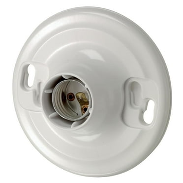 Leviton 8829-CW4 Porcelain Keyless Incandescent Ceiling Light Socket One-Piece 1pk