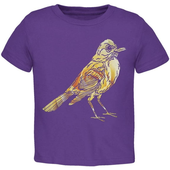 Easter Spring Flowers Robin Bird Toddler T Shirt Purple 4T