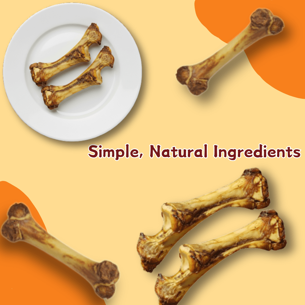 Tender Touch All-Natural Beef Shoulder Blade Bones for Dogs, Slow-Roasted Flat Bone for Medium to Large Breeds, USA Sourced，4 Count
