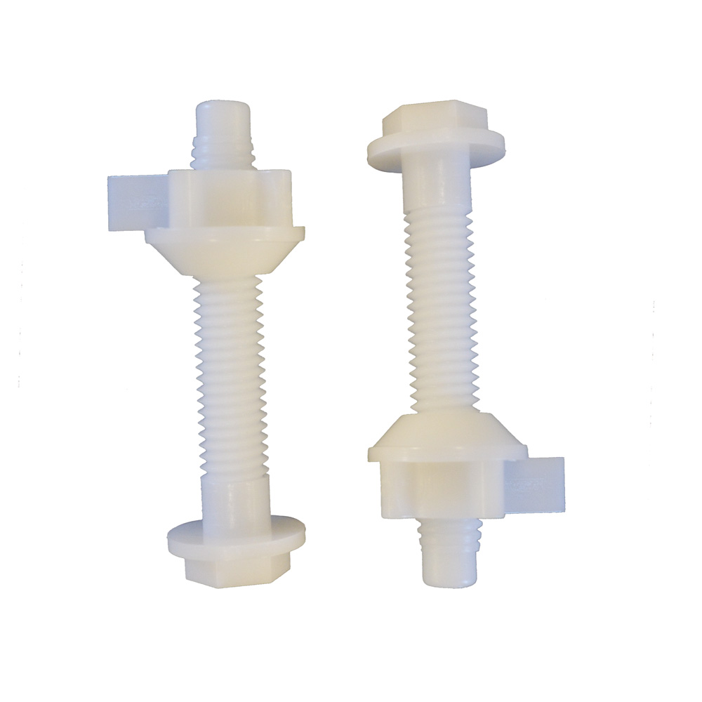 Plastic Replacement Bolts and Nuts for Top Mounts, White,PartNo C200Hex