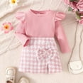 thumbnail image 3 of LYHaoo Stylish Fall And Winter Long Sleeve Outfit For Toddler And Little Girls Cozy Two Piece Playwear Girls Outfit Sets Sizes 1-2 Years(Pink), 3 of 6