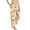 thumbnail image 6 of Salouo Flower Fox Print Women's Pajama Pants Casual Loose Sweatpants PJs Flowy Pants Drawstring Palazzo for Women Wide Leg Pants Lounge Pajama -Medium, 6 of 8