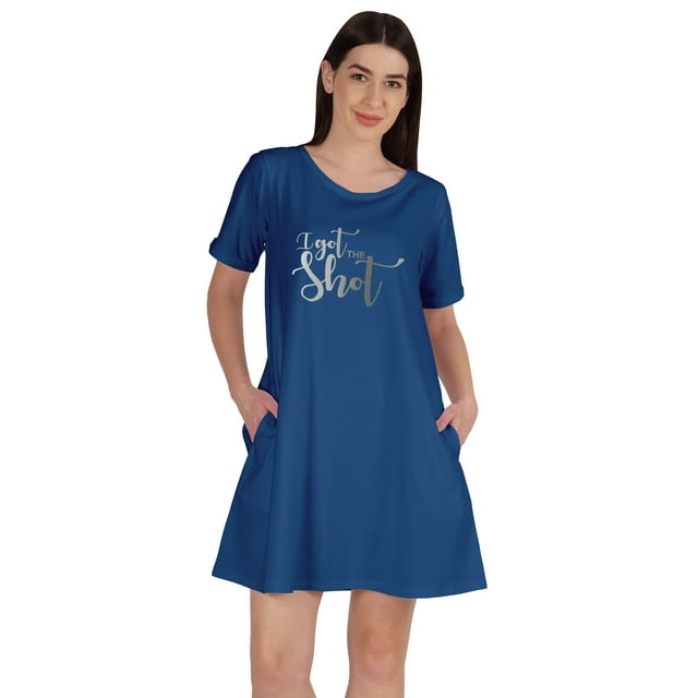 Inkmeso I Got The Shot Tunique Graphique T-Shirts Scoop Cou Robe Manches Courtes Tops