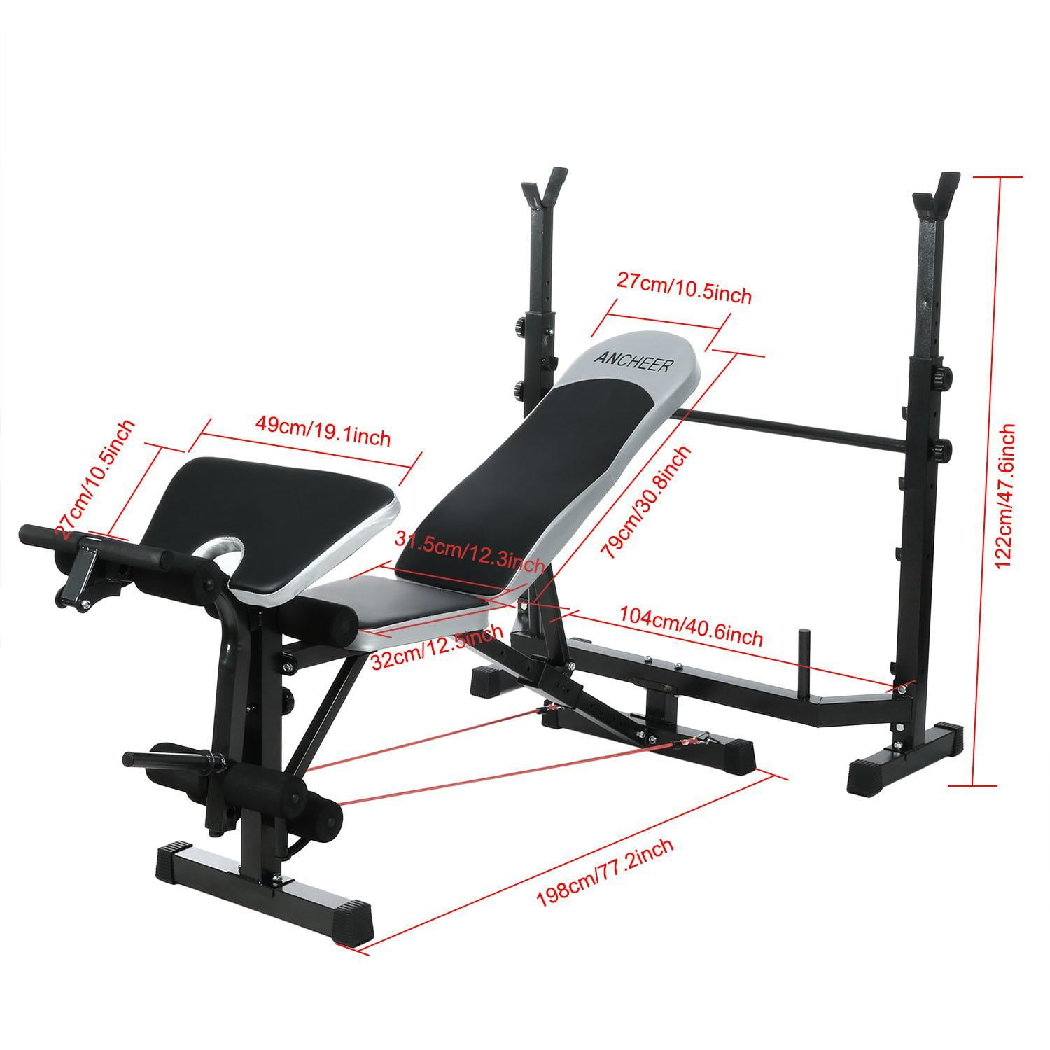 Adjustable Weight Bench Set With Shelf,Squat Rack, Leg Extension