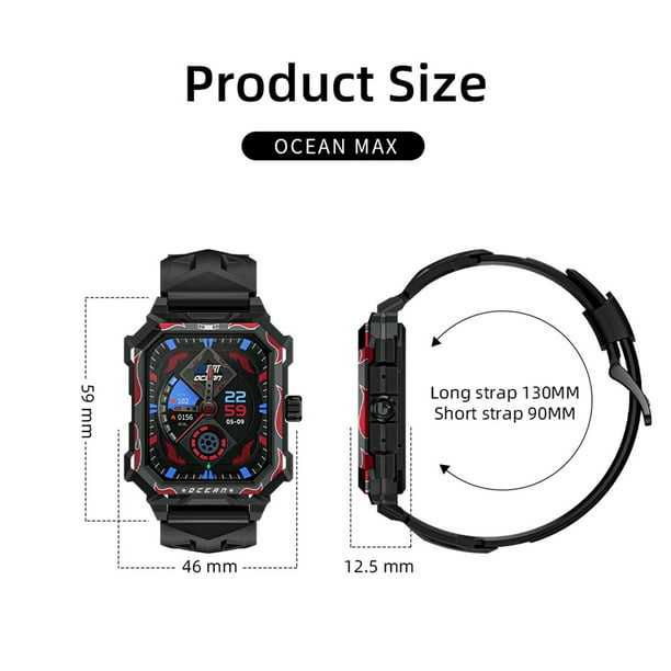 Smart watch Ocean Max Watch Bt Call Waterproof Bt Compatible With Android Screen Ip68 Remote Camera Screen Fitness Ip68 With Android Ios Tft Lcd Call Mode Notification Remote Max Bt Walmart