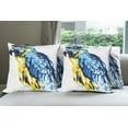 thumbnail image 6 of Ambesonne Animal Throw Pillow Cover 4 Pack, Exotic Parrot Painting, 20", Pale Blue Navy Blue, 6 of 7