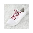 thumbnail image 6 of INSPIRE CHIC Women's Contrast Color Stripe Canvas Flat Shoelace 80cm/31.50' White-Red-White, 6 of 6