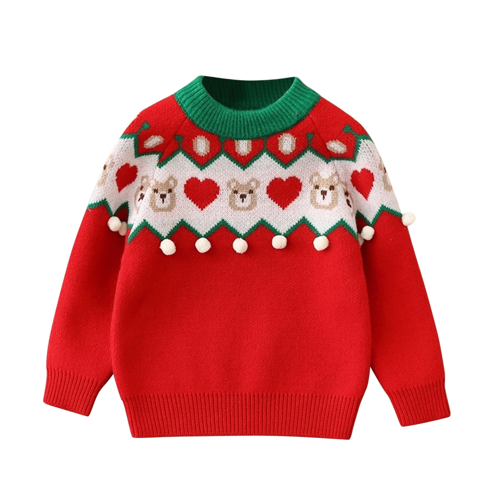 Girls Sweaters Kids Baby Girl Boy Cute Long Sleeve Christmas Bear