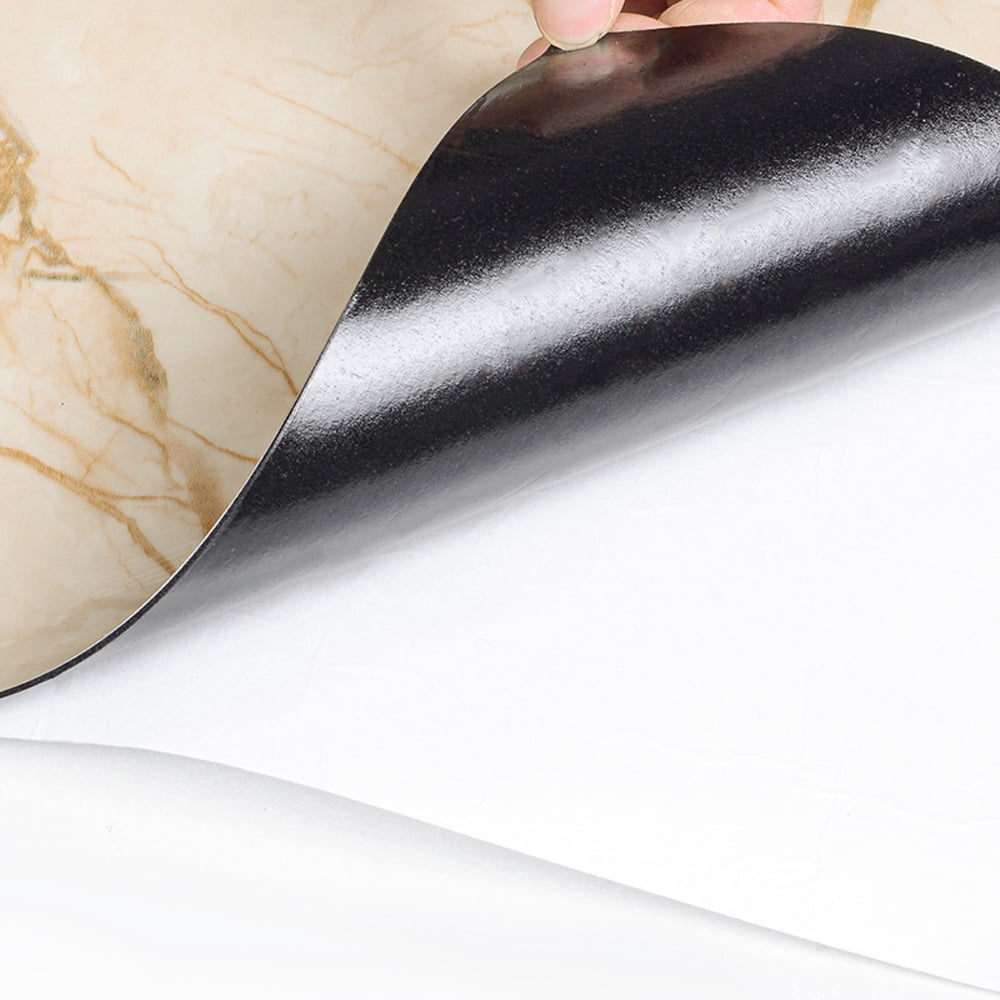Peel and Stick Vinyl Flooring, Cream Faux Marble Patina Vinyl Floor Tiles, 12" x 24" each, 10-pack/20 sq.ft.