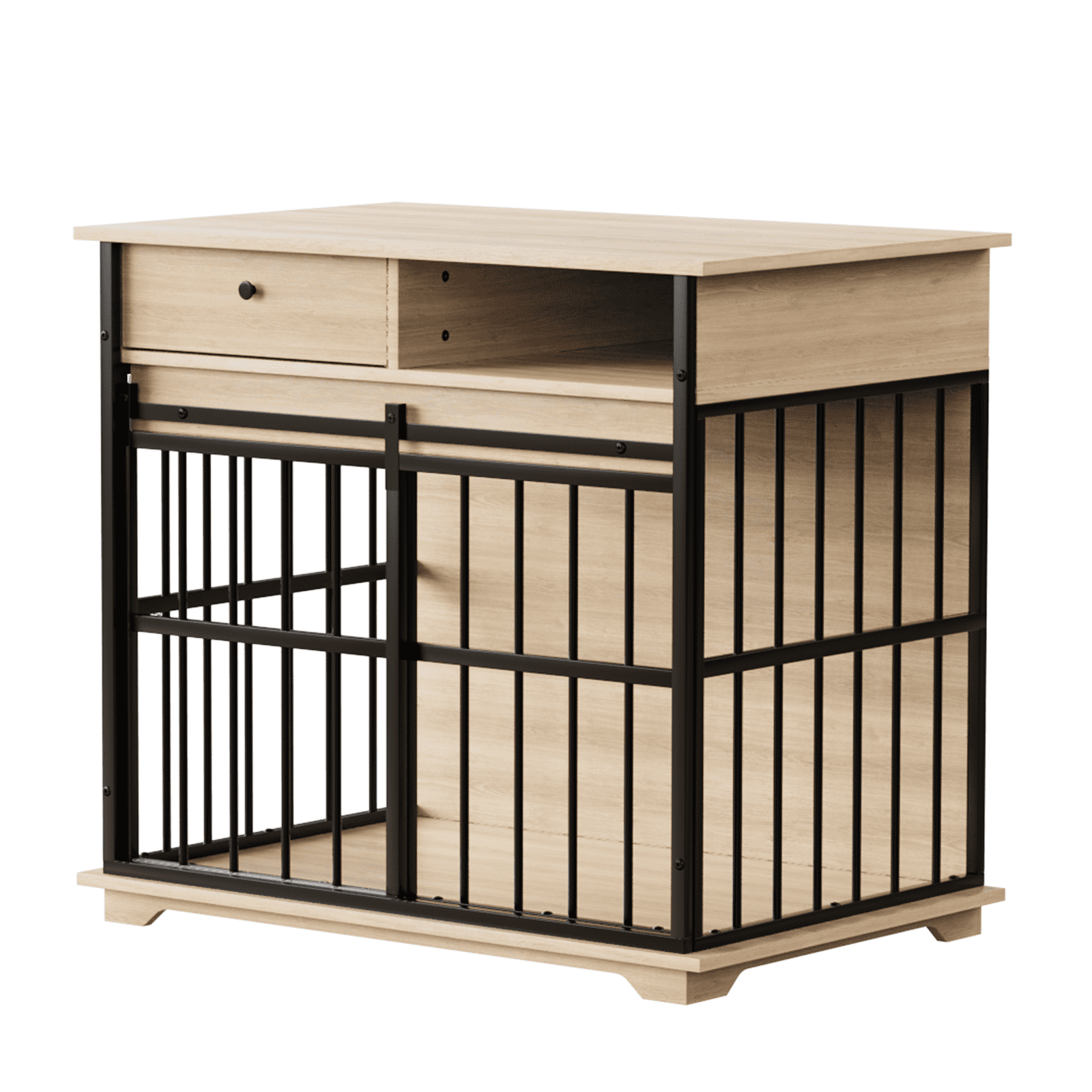 Dog Crate Furniture, Large Dog Cage Wooden Kennel Furniture with Tray for Medium Large Dogs