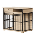 thumbnail image 4 of LiviNest Dog Crate Furniture for Large Dogs: Modern Wooden Pet Kennel with Storage Drawer & Side Compartment - Spacious Indoor Dog Cage for Medium Large Breeds Home Decor, 4 of 6