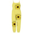 thumbnail image 4 of NAISIBABY Girls Suspenders Jumpsuit, Sleeveless Fashion Printed Summer Romper Yellow 5T, 4 of 5