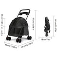 thumbnail image 5 of Foldable Pet Stroller Dog Pram, Lightweight Mesh Four-Wheel Cat Dog Carrier with Cup Holder and Storage Basket for Small/Medium Pets, Black, 5 of 7