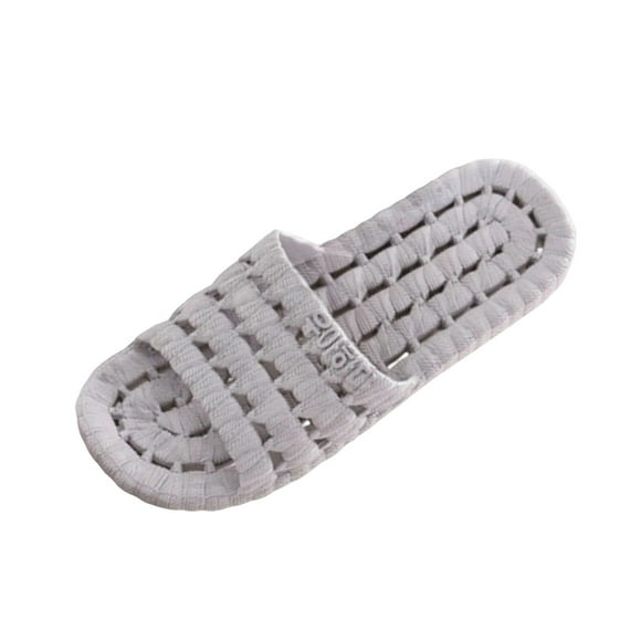 RXMEKW Waterproof Pvc Slippers for Men Indoor Bathroom Use Woven Texture Non-Slip Sandals for Home in Black Blue Gray