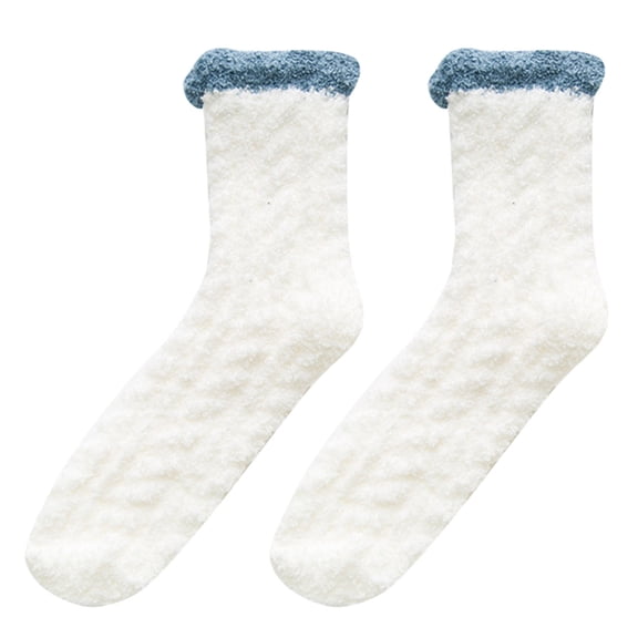 LEKODE Fuzzy Socks for Women Gift for Women & Men Sleep Socks for Women Non Slip Socks for Women Casual Breathable Socks Bridal Shower Gifts Cotton Socks Fuzzy Socks Bulk Womens Socks White One Size