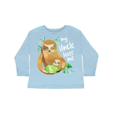 

Inktastic My Uncle Loves Me- Cute Sloth and Baby Gift Toddler Boy or Toddler Girl Long Sleeve T-Shirt