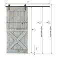 thumbnail image 4 of Essencaliy 38in x84in Solid Wood Barn Door, Made-in-USA Farmhouse Interior Sliding Barn Door With 6.58ft Barndoor Hardware Kit (DIY), 4 of 5