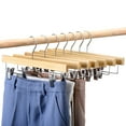 thumbnail image 3 of ACSTEP Wooden Pants Hangers with Clips 25 Pack 14 Inch, Wood Skirt Hangers for Women, Solid Wood Pants Hangers with 360 Swivel Hook - Natural, 3 of 8