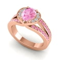 thumbnail image 2 of 2.35 Carat Elegant Oval Cut Pink Sapphire Gemstone Anniversary Ring for Women 18K Rose Gold Size 6 by Diamond-Capitals, 2 of 8