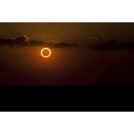 Totality during annular solar eclipse with ring of fire Stretched Canvas - Phillip JonesStocktrek Images (35 x