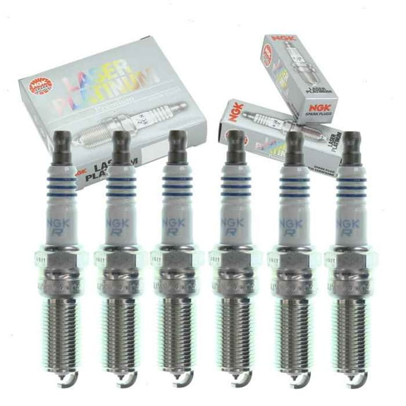 6 pc NGK Laser Platinum Spark Plugs compatible with Cadillac SRX 2.8L 3.0L 3.6L V6 2004-2016
