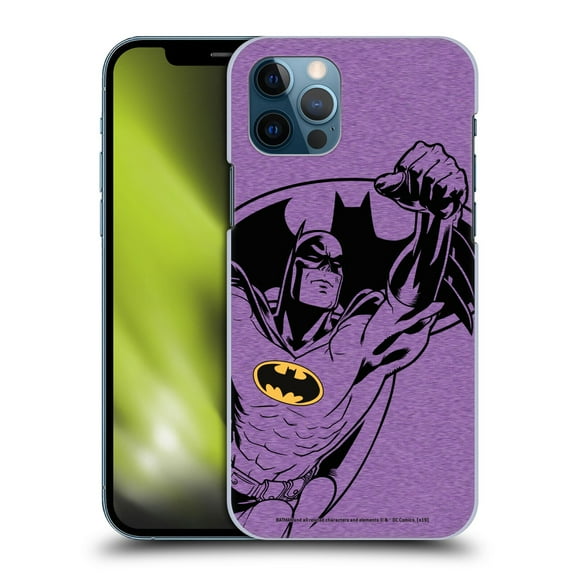 Head Case Designs Officially Licensed Batman DC Comics Logos Purple Hard Back Case Compatible with Apple iPhone 12 / iPhone 12 Pro