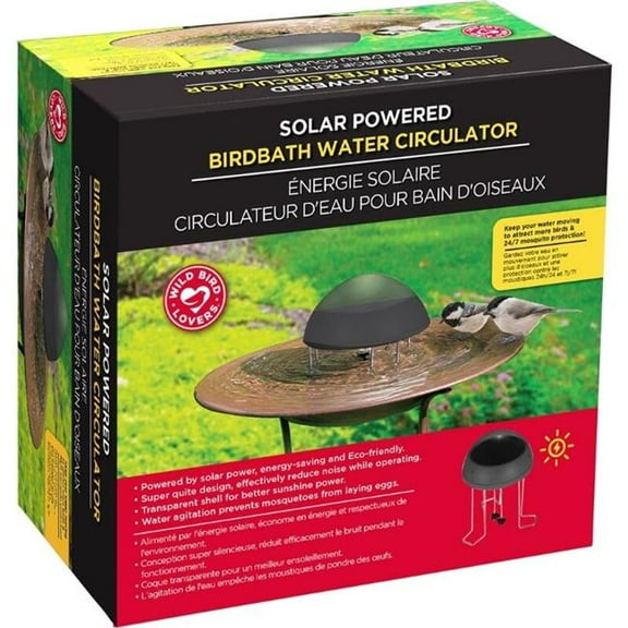 Wild Bird Lovers 25478 Circulator Solar Water Birdbath