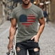 thumbnail image 2 of Mens Casual Manga Corta Botón Abajo Camisetas Estados Unidos Bandera Impresión Cuello Redondo Suéter Camiseta, Poliéster Casual Uso Diario para Hombres, 2 of 5