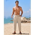 thumbnail image 5 of COOFANDY White Linen Pants for Men Summer Lightweight Casual Trousers Yoga Beach Pants, 5 of 10
