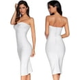 thumbnail image 3 of Women's Midi Cocktail Dresses Strapless Bandage Bodycon Dress Wedding Party Dress, 3 of 4