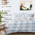 thumbnail image 3 of 3 Piece Blue Checkered Duvet Cover Set California King, Microfiber Comforter/Quilt Cover with Corner Ties and 2 Pillowcases, Blue White Buffalo Plaid All Season Soft Bedding with Zipper Closure, 3 of 8