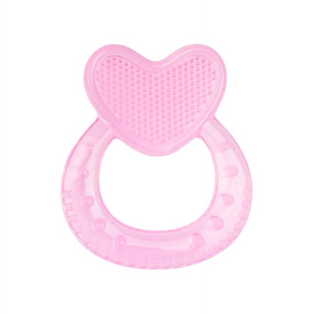 Mordedor de silicona Teethe-eez con cerdas, incluye estuche higiénico, color rosa