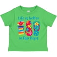 thumbnail image 3 of Inktastic Life Is Better Flip Flops Girls Toddler T-Shirt, 3 of 5