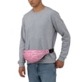 thumbnail image 3 of Easygdp Pink Glitter Fanny Pack for Men Women,Fashion Waist Packs,Travel Hiking Chest Bag Daypack, 3 of 7