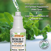 Mighty Mint Neem Oil and Peppermint Plant Spray, Cold-Pressed, 16 oz