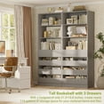 thumbnail image 5 of Aheaplus Wood Closet Organizer with 4 Drawers, 21.3" Closet System Tower with Open Shelves, Modular Closet Drawers System, Small Walk-in Closet Wardrobe, Tall Storage Cabinet Unit, Gray, 5 of 7