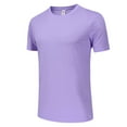 thumbnail image 5 of kamemir Shirts for Men Men's Cotton Short Sleeve Moisture Wicking T-Shirts with Odor Control Light Purple,2XL, 5 of 6