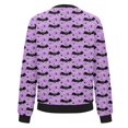 thumbnail image 5 of Chaqueta bomber con estampado de murciélago rosa para mujer, abrigo informal ligero con cremallera, puños y dobladillo acanalados, 5 of 5