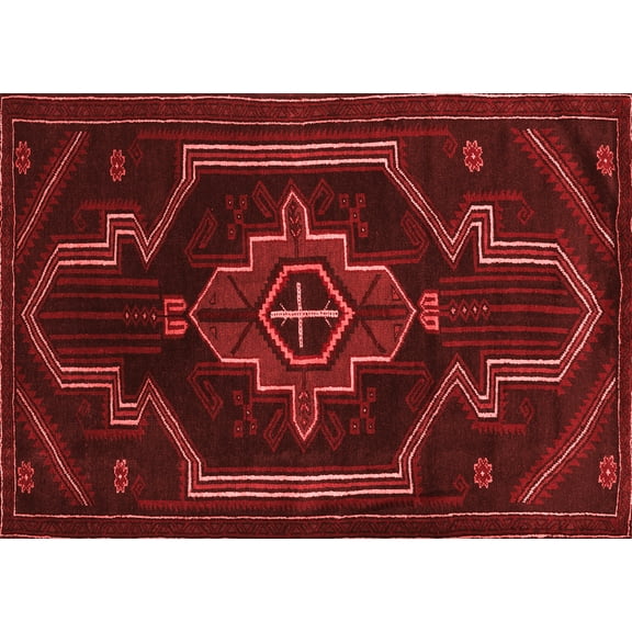 Ahgly Company Indoor Rectangle Persian Red Traditional Area Rugs, 5' x 7'