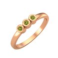thumbnail image 2 of Round Shape Peridot Stackable Women Ring 925 Sterling Silver Rose Vermeil Delicate Jewelry, 2 of 4