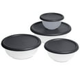 thumbnail image 2 of Mainstays 8 Piece Covered Bowl Set, Four Lidded Sizes, For Prep, Serve & Store, Dark Gray, 2 Count, 2 of 6