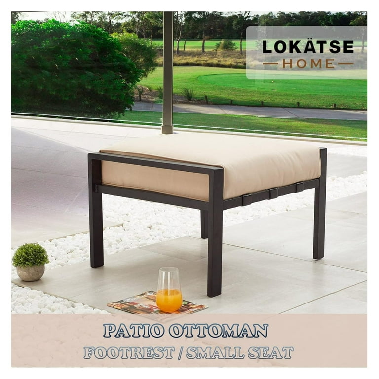Outdoor metal ottoman with cushion discount