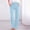 12# Sky Blue, variant on Womens Cotton Linen Pants Lightweight Drawstring Elastic Waist Pant Casual Wide Leg Lounge Trousers with Pockets Pink S