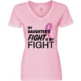 thumbnail image 3 of Inktastic My Daughters Fight is My Fight- Breast Cancer Awareness Women's V-Neck T-Shirt, 3 of 5