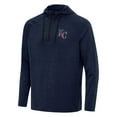 thumbnail image 2 of Men's Antigua Heather Navy Kansas City Royals Spikes Stars and Stripes Team Logo Quarter-Zip Pullover Hoodie, 2 of 3