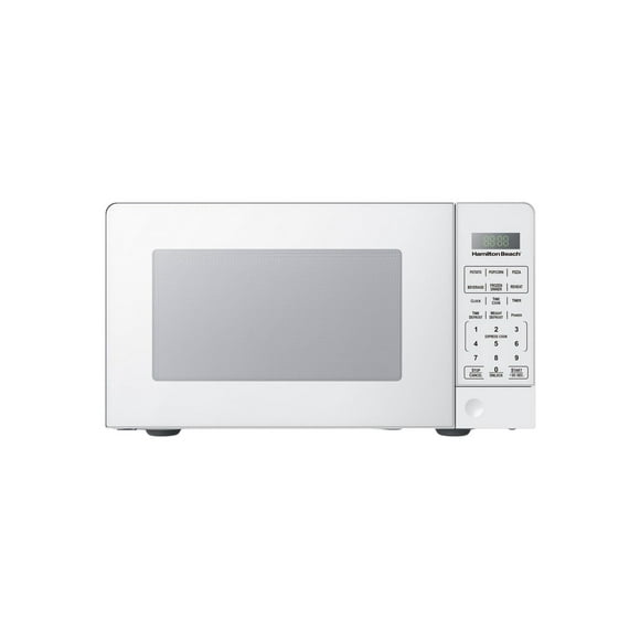 Hamilton Beach 0.7 cu.ft 700W Compact Size Microwave with Child Safety Lock, White
