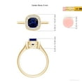 thumbnail image 5 of ANGARA Natural Cushion 1 ct Blue Sapphire Ring with Diamond Halo in 14K Yellow Gold for Women (Size-6mm) | September Birthstone, Anniversary, Jewelry Gift for Women | Natural Blue Sapphire Ring, 5 of 9